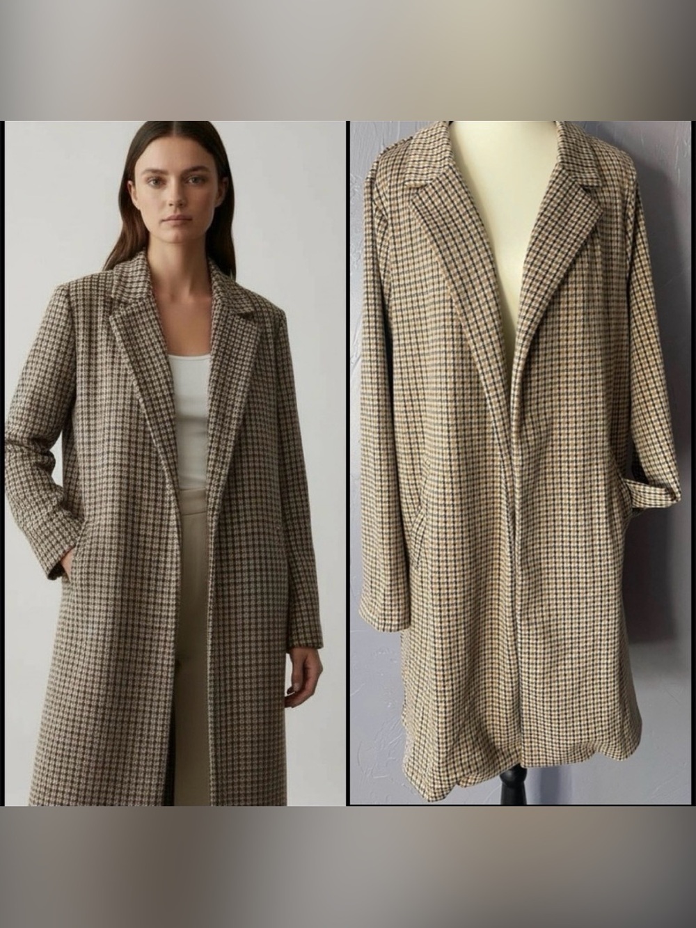 MELLODAY Women’s Notch Lapel Long Knit Jacket w Pockets